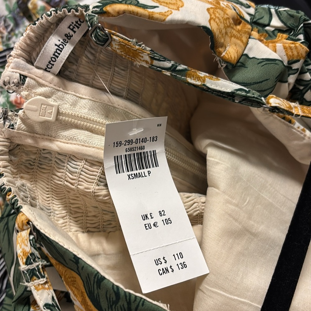 Abercrombie & fitch Floral Emerson poplin Sundress midi Yellow & Green Accents - Picture 6 of 7